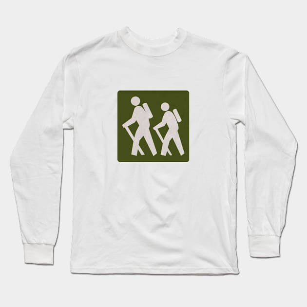 Outdoor Recreational Backbacking Road Sign Long Sleeve T-Shirt by PMGdesigns